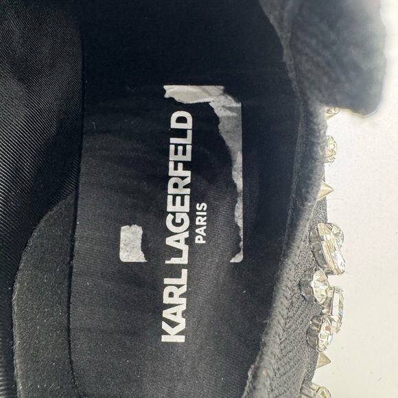 Karl Lagerfeld Paris ‘Malna’ Slip-On Black and White Playful Sneakers - Picture 7 of 9